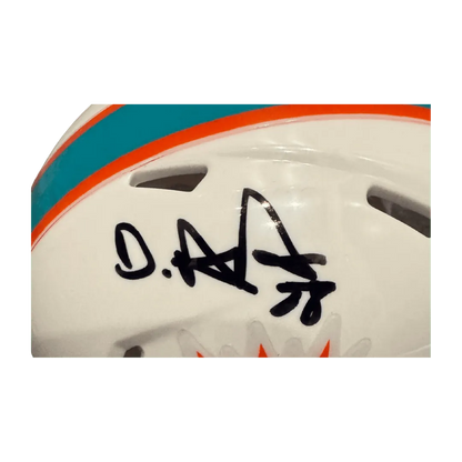 De'von Achane Miami Dolphins Autographed Mini Speed Helmet - Beckett COA