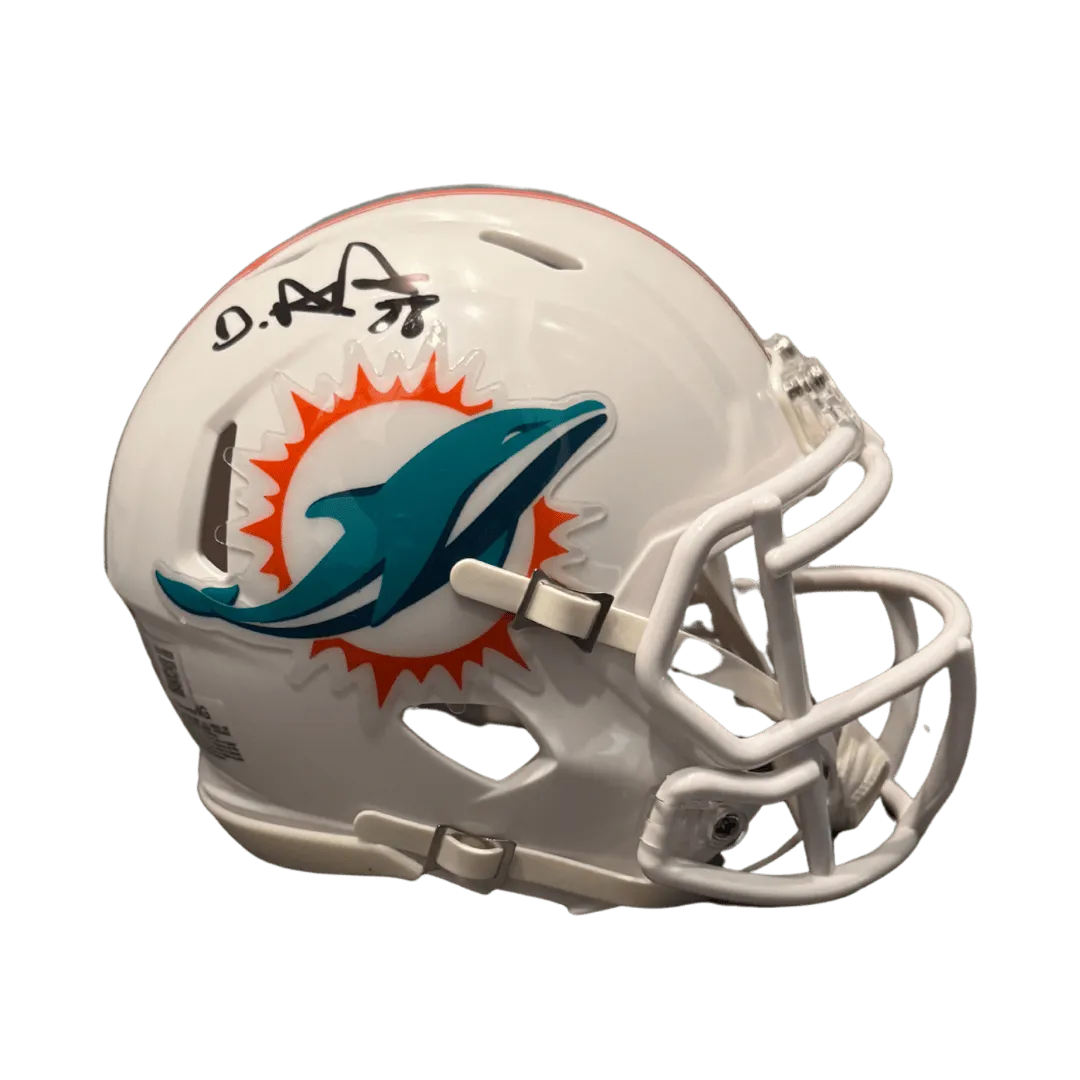 De'von Achane Miami Dolphins Autographed Mini Speed Helmet - Beckett COA