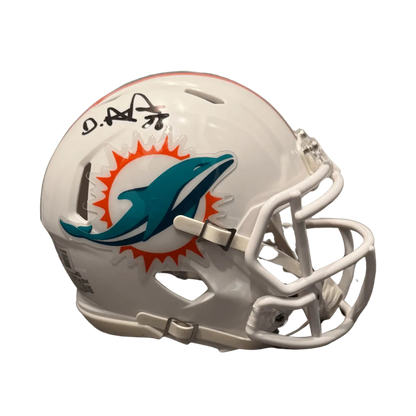 De'von Achane Miami Dolphins Autographed Mini Speed Helmet - Beckett COA