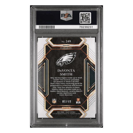 Devonta Smith PSA 9 2021 Panini Select Red Prizm Rookie RC #d/49 Card #249