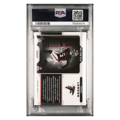 Drake London PSA 10 2022 Panini Obsidian Color Blast Black Case Hit Rookie RC Card #CBBDLO