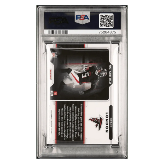 Drake London PSA 10 2022 Panini Obsidian Color Blast Black Case Hit Rookie RC Card #CBBDLO
