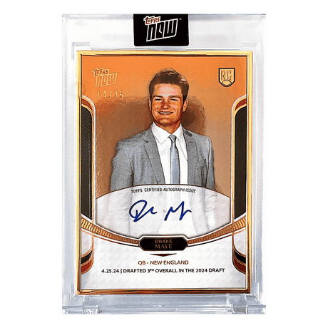 Drake Maye 2024 Topps Now Gold Frame Autograph Rookie RC #d/ 25 Card #11-A