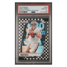Drew Brees PSA 10 2024 Panini Prizm Black & White Checker Card #209