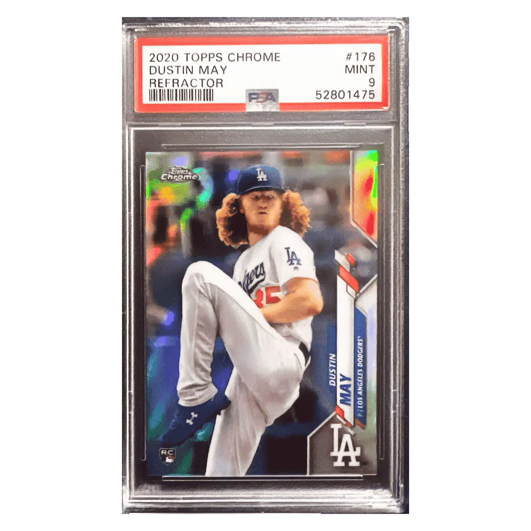 Dustin May PSA 9 2020 Topps Chrome Refractor Card #176