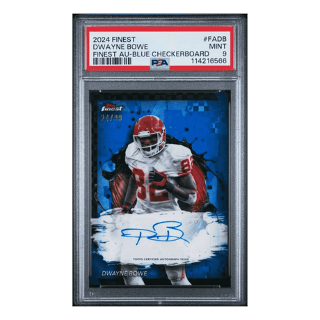 Dwayne Bowe PSA 9 2024 Topps Finest Autographed Blue Checkerboard #d/ 99 Card #FA-DB