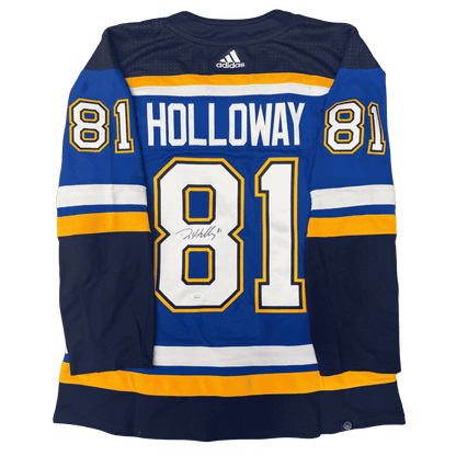 Dylan Holloway St Louis Blues Autographed Adidas Home Jersey - JSA COA