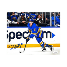 Dylan Holloway St Louis Blues Autographed Alternate Jersey 8x10 Photo - JSA COA