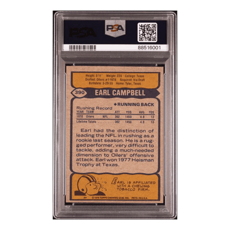 Earl Campbell PSA 7 1979 Topps Card #390
