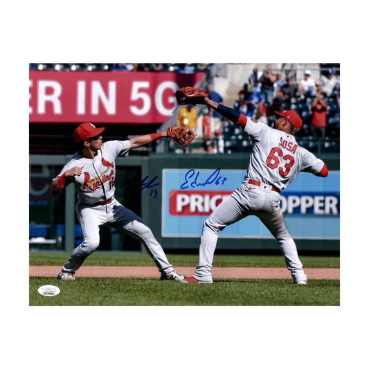 Edmundo Sosa and Tommy Edman St Louis Cardinals Dual Autographed 11x14 Photo - JSA COA
