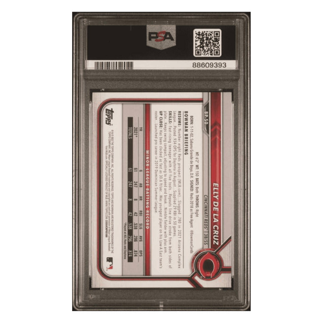 Elly De La Cruz PSA 10 2022 Topps Bowman Paper Prospects Card #BP50
