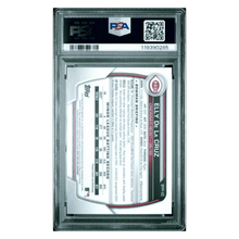 Elly De La Cruz PSA 8 2023 Topps Bowman 1st Edition Yellow Foil #d /75 Card #BPPF65