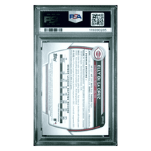 Elly De La Cruz PSA 8 2023 Topps Bowman 1st Edition Yellow Foil #d /75 Card #BPPF65