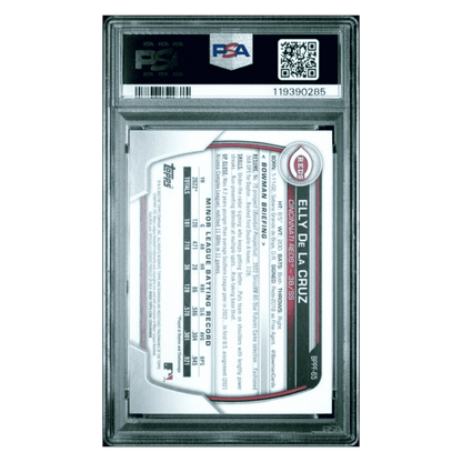 Elly De La Cruz PSA 8 2023 Topps Bowman 1st Edition Yellow Foil #d /75 Card #BPPF65