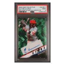 Elly De La Cruz PSA 9 2024 Leaf Collective Gold Leaf Stars Autograph Green #d/6 Card #GLSEC1
