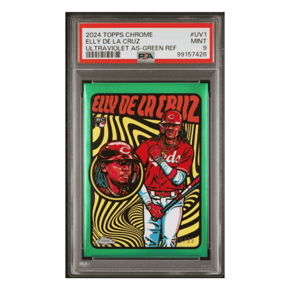Elly De La Cruz PSA 9 2024 Topps Chrome Ultraviolet All-Stars Green Refractor Rookie RC Card #UV1