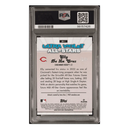 Elly De La Cruz PSA 9 2024 Topps Chrome Ultraviolet All-Stars Green Refractor Rookie RC Card #UV1