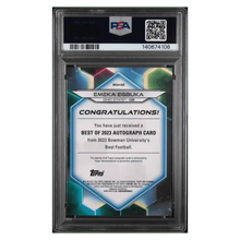 Emeka Egbuka PSA 8 2023 Bowman University Best of 2023 Autograph Orange #d/ 25 Card #BOAEE