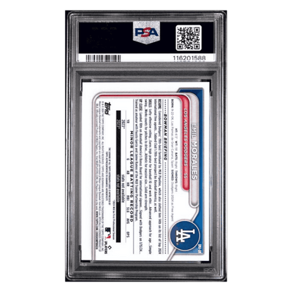 Emil Morales PSA 9 2024 Topps Bowman Chrome Prospects Auto Green Refractor #d/ 99 Card #EM