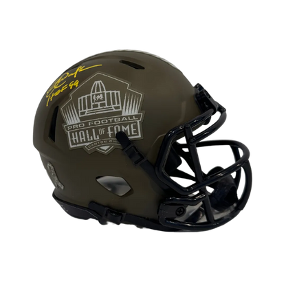 Eric Dickerson Autographed Hall of Fame Salute to Service Mini Speed Helmet w/ Inscription - JSA COA