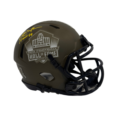 Eric Dickerson Autographed Hall of Fame Salute to Service Mini Speed Helmet w/ Inscription - JSA COA