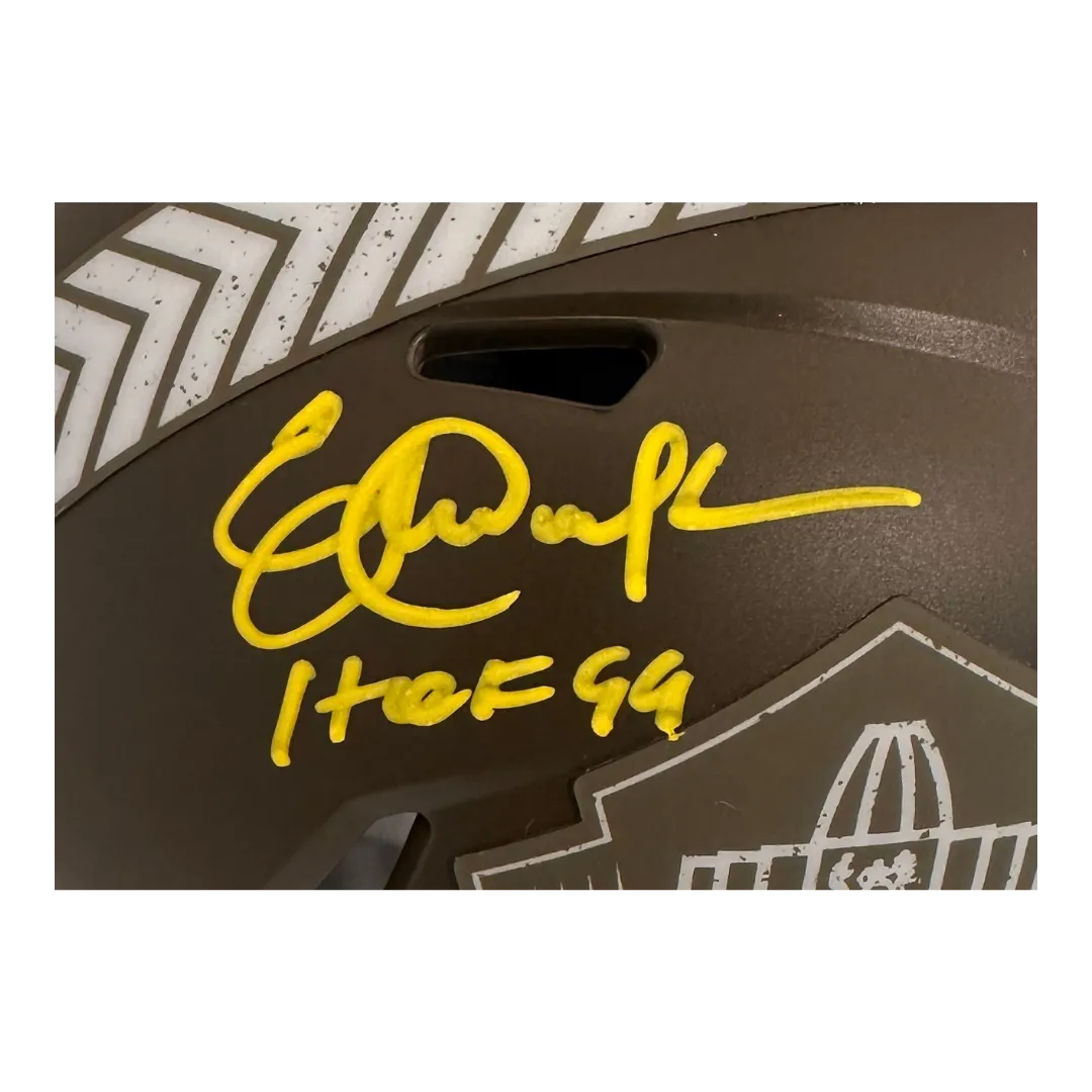 Eric Dickerson Autographed Hall of Fame Salute to Service Mini Speed Helmet w/ Inscription - JSA COA
