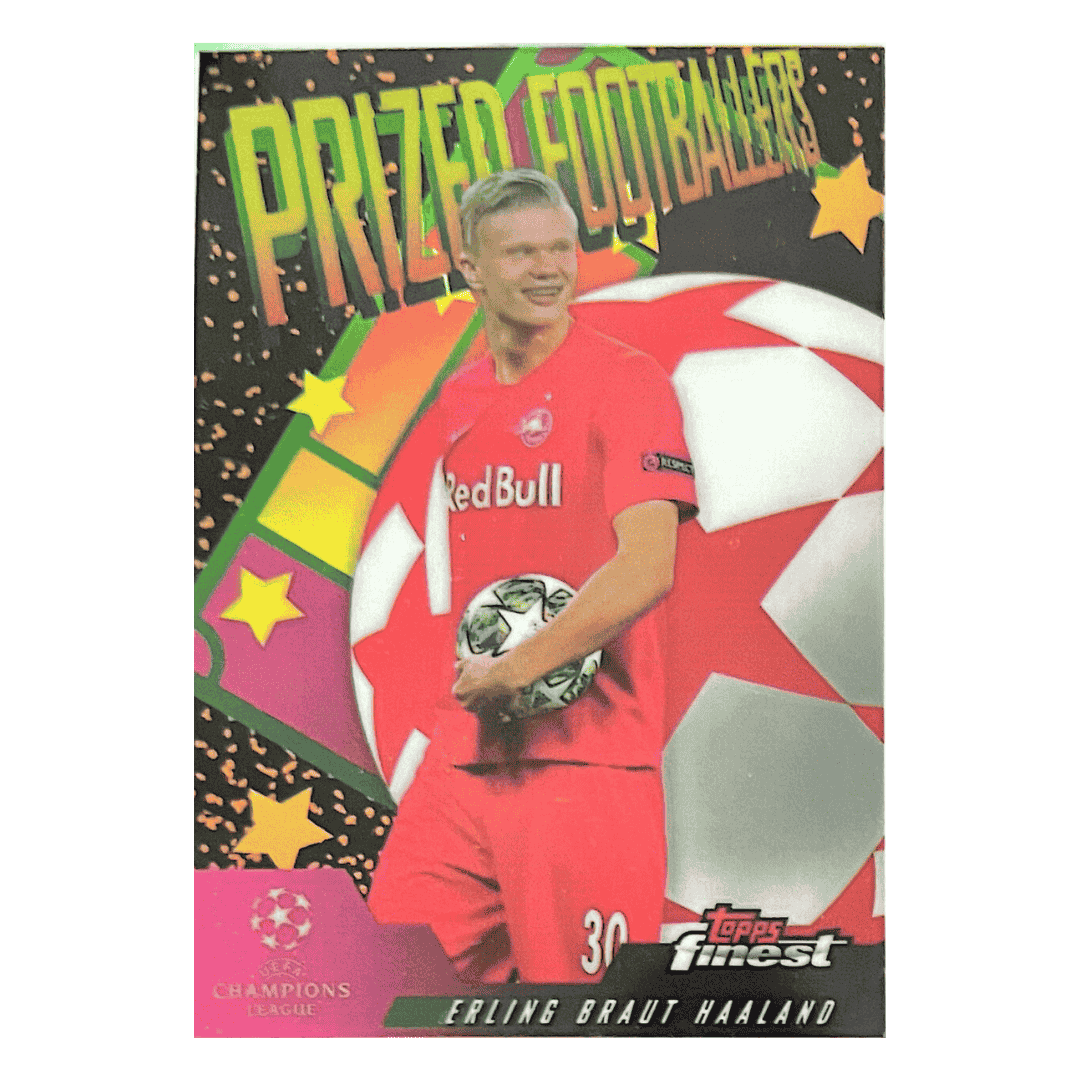 Erling Haaland 2019 Topps Finest Prized Footballer Refractor Rookie RC Card #PF-EHA