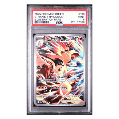 Ethan's Typhlosion PSA 9 2025 Pokemon Dri EN- Destined Rivals Illustrations Rare Card #190