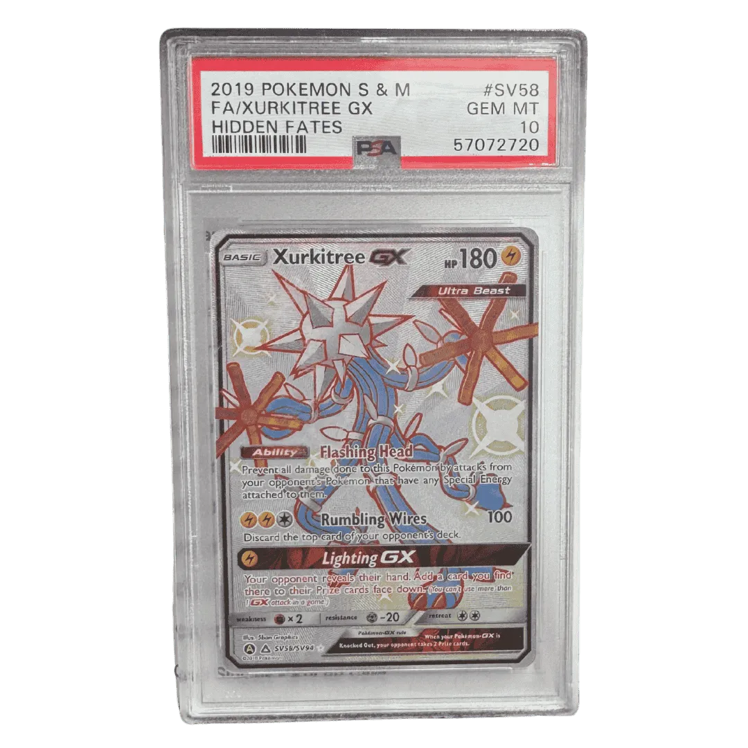 FA/Xurkitree GX PSA 10 2019 Pokemon Sun & Moon Hidden Fates Card #SV58