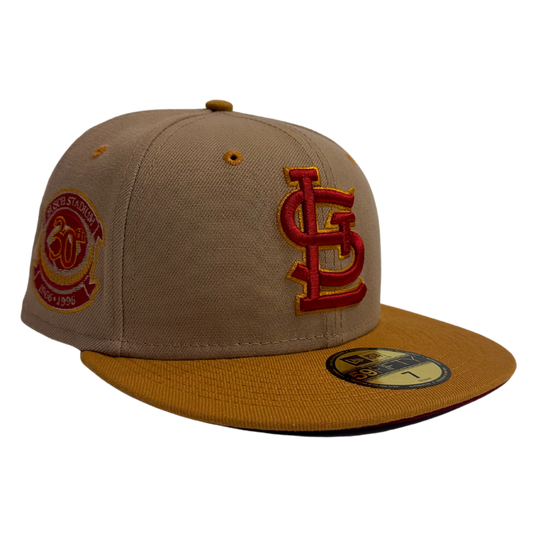 Fan Cave x New Era Exclusive Tan / Maroon St Louis Cardinals 59FIFTY Fitted Hat