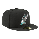 Florida Marlins Cooperstown Collection Wool New Era Black 59FIFTY Fitted Hat