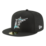 Florida Marlins Cooperstown Collection Wool New Era Black 59FIFTY Fitted Hat