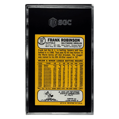 Frank Robinson SGC 4 1968 Topps Card #500
