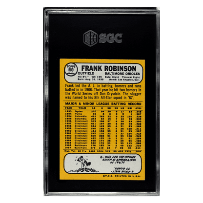 Frank Robinson SGC 4 1968 Topps Card #500