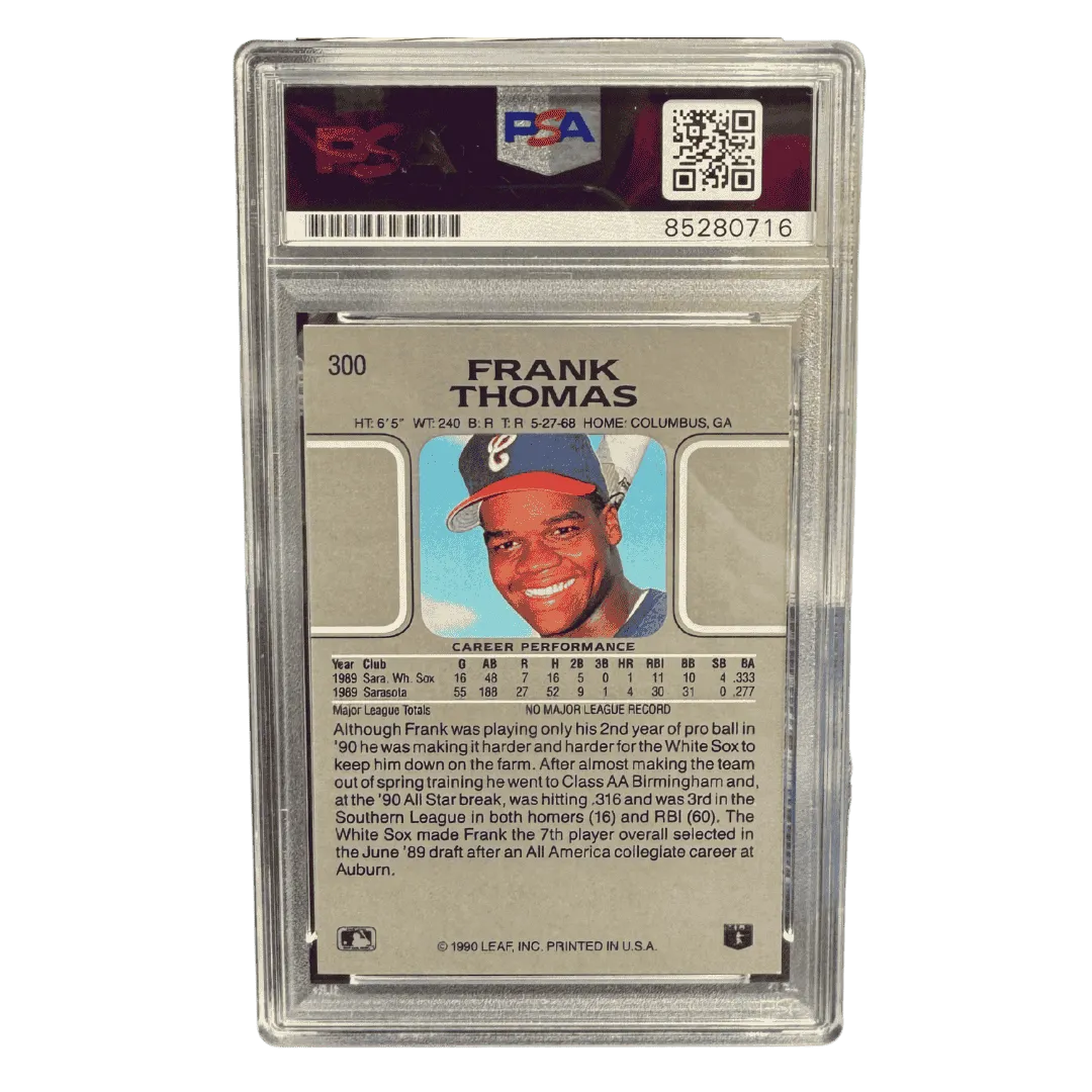 Frank Thomas 1990 Leaf Autograph with Inscription Card #300
