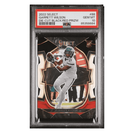 Garrett Wilson PSA 10 2022 Panini Select Die Cut Black Red Prizm Rookie RC Card #88