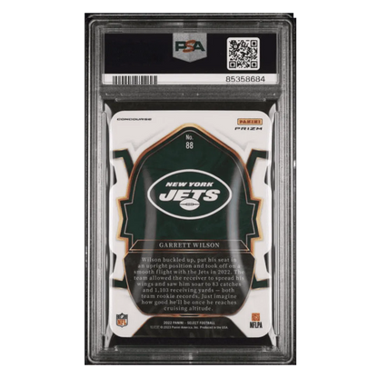 Garrett Wilson PSA 10 2022 Panini Select Die Cut Black Red Prizm Rookie RC Card #88