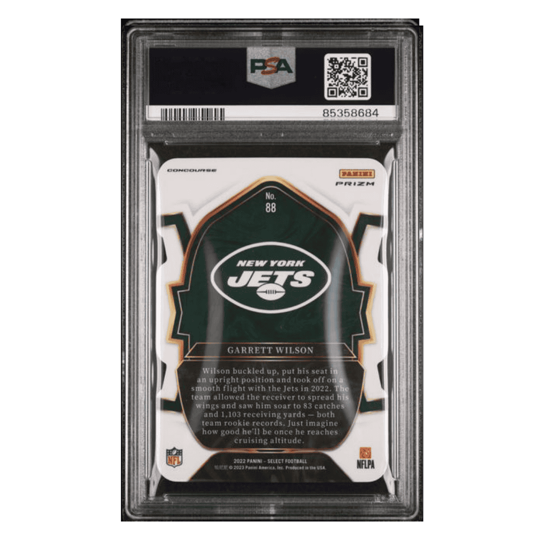 Garrett Wilson PSA 10 2022 Panini Select Die Cut Black Red Prizm Rookie RC Card #88