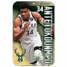 Giannis Antetokounmpo Milwaukee Bucks Plastic Player Clubhouse Sign
