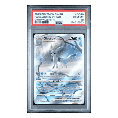 Glaceon VStar PSA 10 2023 Pokemon Swoosh Crown Zenith - Full Art Card #GG40