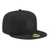 Golden State Warriors Black On Black New Era 59FIFTY Fitted Hat
