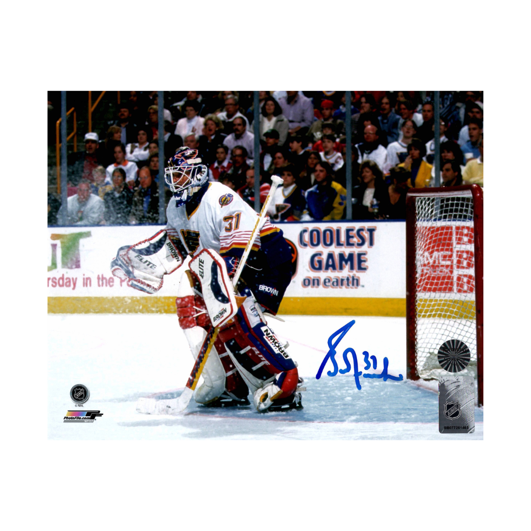 Grant Fuhr St Louis Blues Autographed Home Net 8x10 Photo - Fan Cave COA