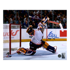 Grant Fuhr St Louis Blues Autographed Photo w/ "HOF 03" Inscription - Fan Cave COA