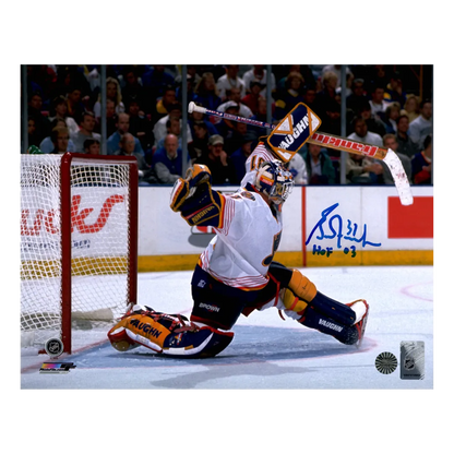 Grant Fuhr St Louis Blues Autographed Photo w/ "HOF 03" Inscription - Fan Cave COA