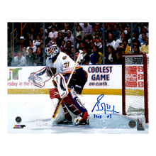 Grant Fuhr St Louis Blues Autographed Photo w/ "HOF 03" Inscription - Fan Cave COA