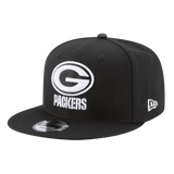 Green Bay Packers Black & White Logo New Era 9FIFTY Adjustable Snapback Hat