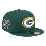 Green Bay Packers Super Bowl XXXI Patch New Era Green 9FIFTY Adjustable Snapback Hat