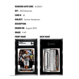 Gunnar Henderson SGC 9 2023 Bowman Rookie RC #65