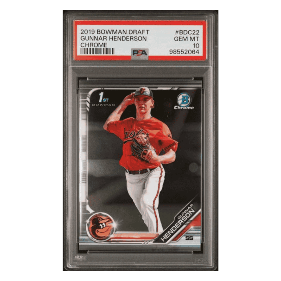 Gunnar Henderson PSA 10 2019 Topps Bowman Draft Chrome Card #BCD22
