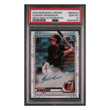 Gunnar Henderson PSA 10 2020 Topps Bowman Chrome Mega Box Autographs Card #BMAGH